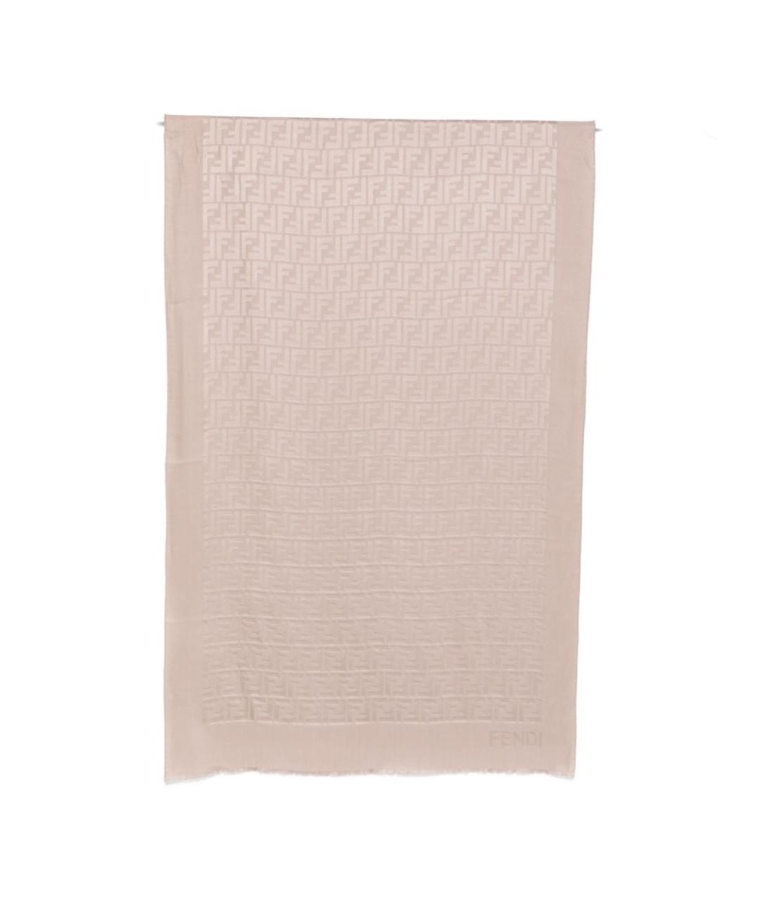 FENDI Розовый шелковый шарф, фото 1