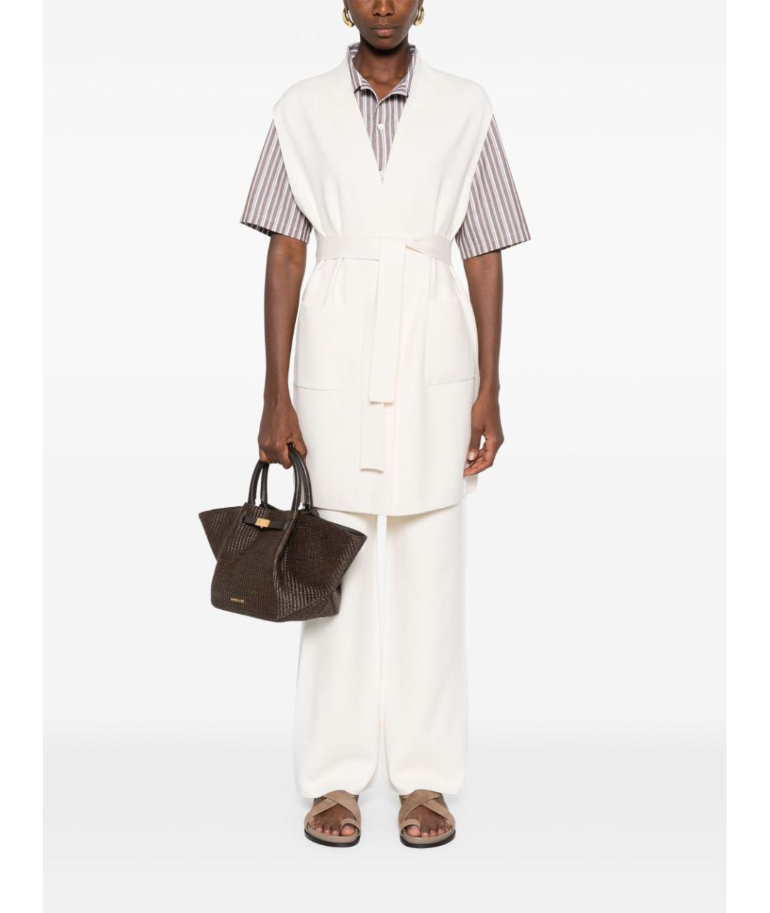 MAX MARA Белый вискозный жилет, фото 5