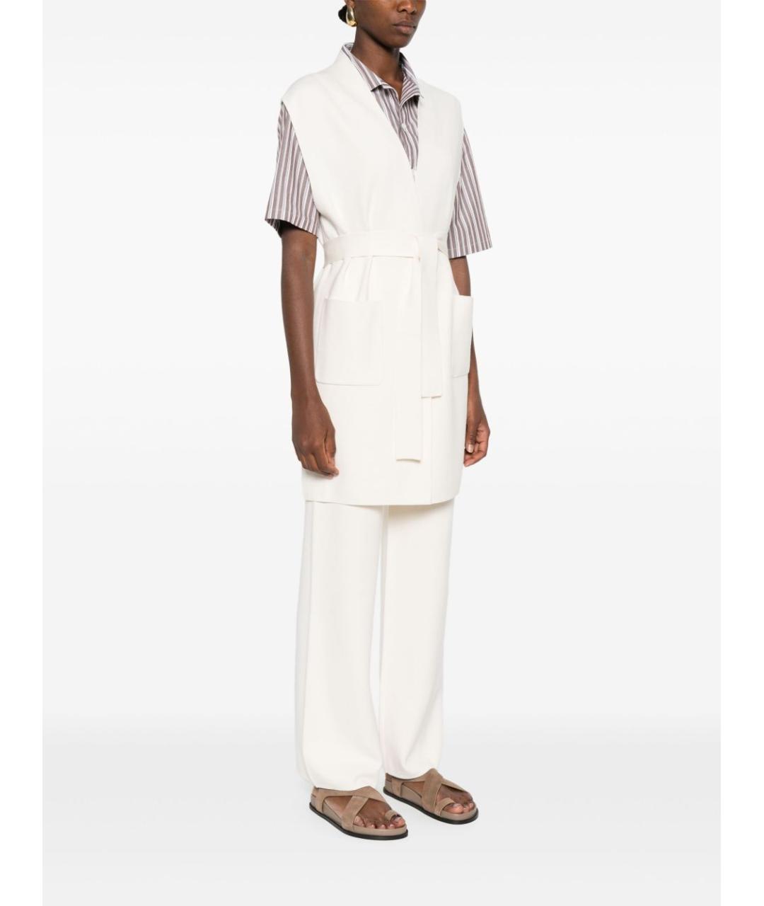 MAX MARA Белый вискозный жилет, фото 4