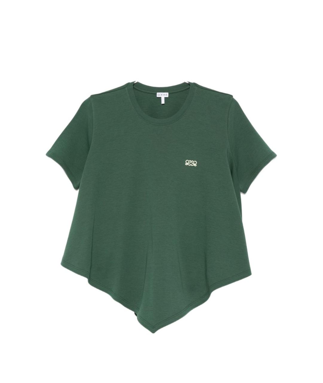 LOEWE Зеленая хлопковая футболка, фото 1