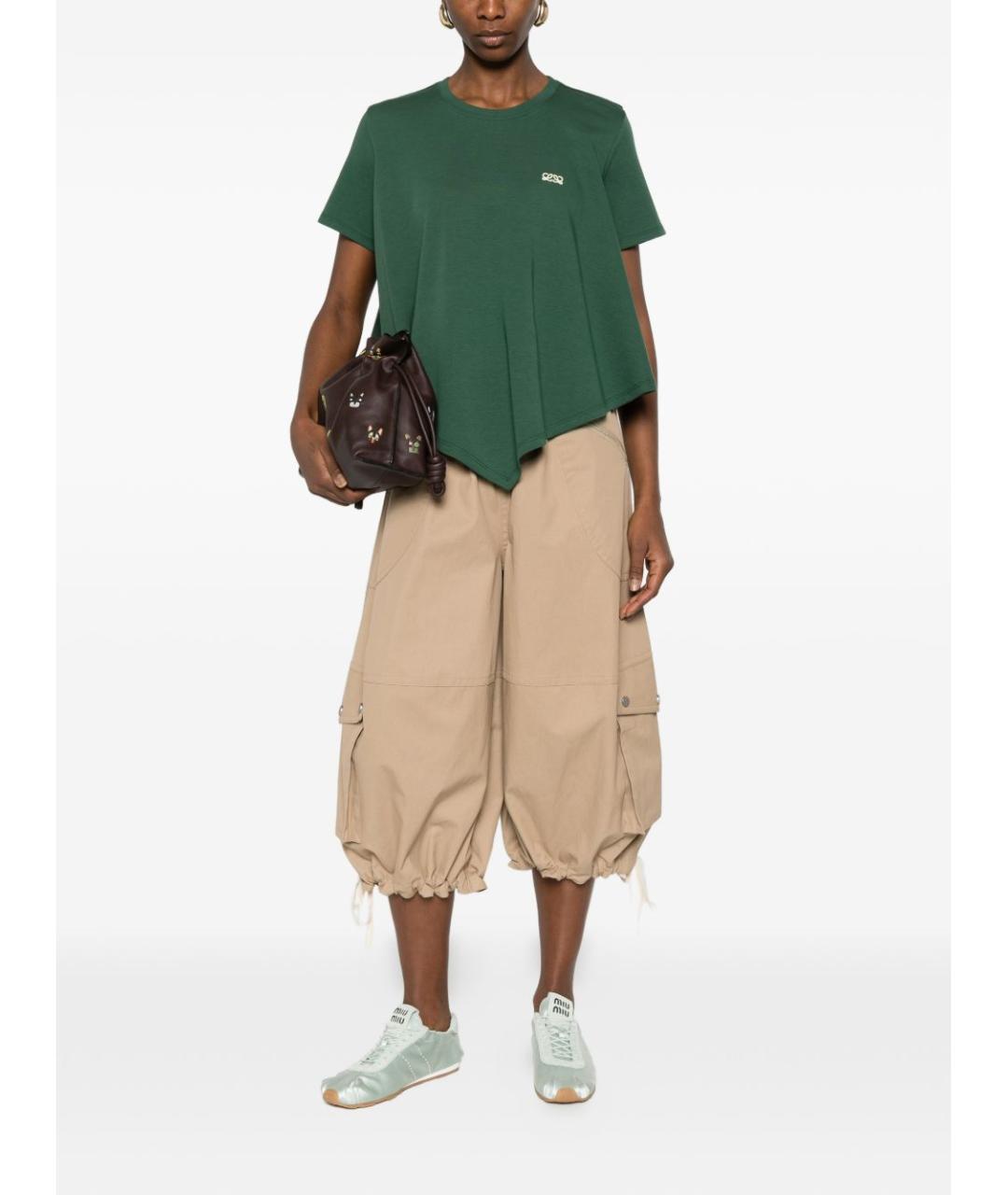 LOEWE Зеленая хлопковая футболка, фото 2