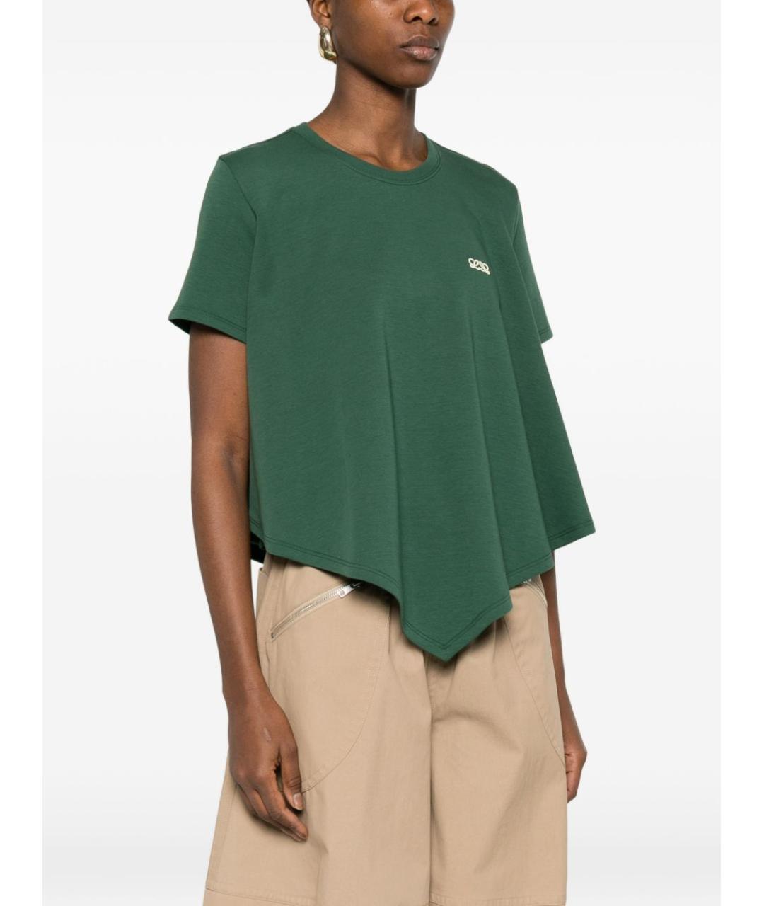 LOEWE Зеленая хлопковая футболка, фото 3