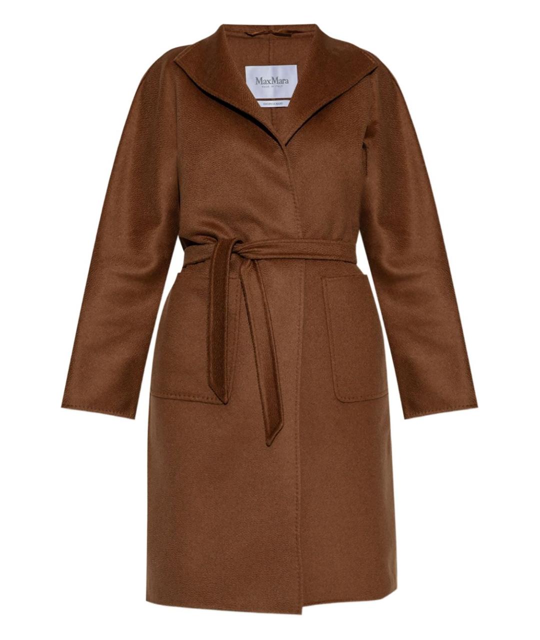 MAX MARA Коричневое кашемировое пальто, фото 1