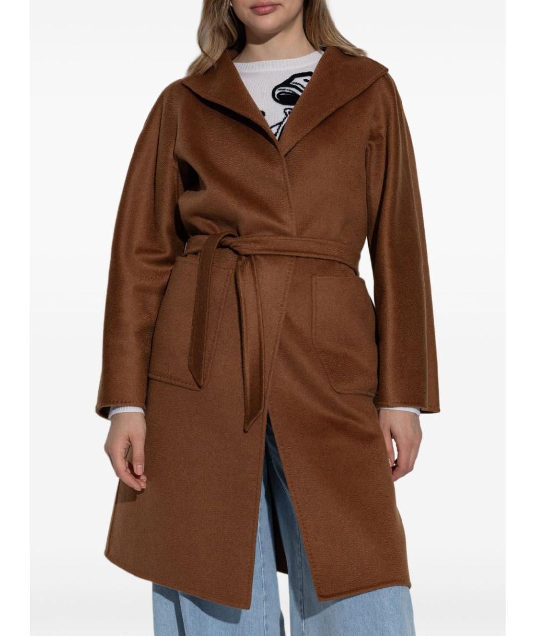 MAX MARA Коричневое кашемировое пальто, фото 2