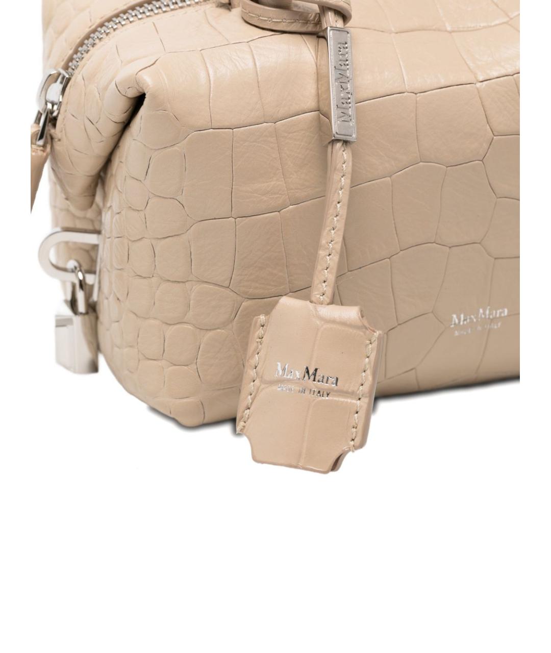 MAX MARA Бежевая кожаная сумка тоут, фото 2