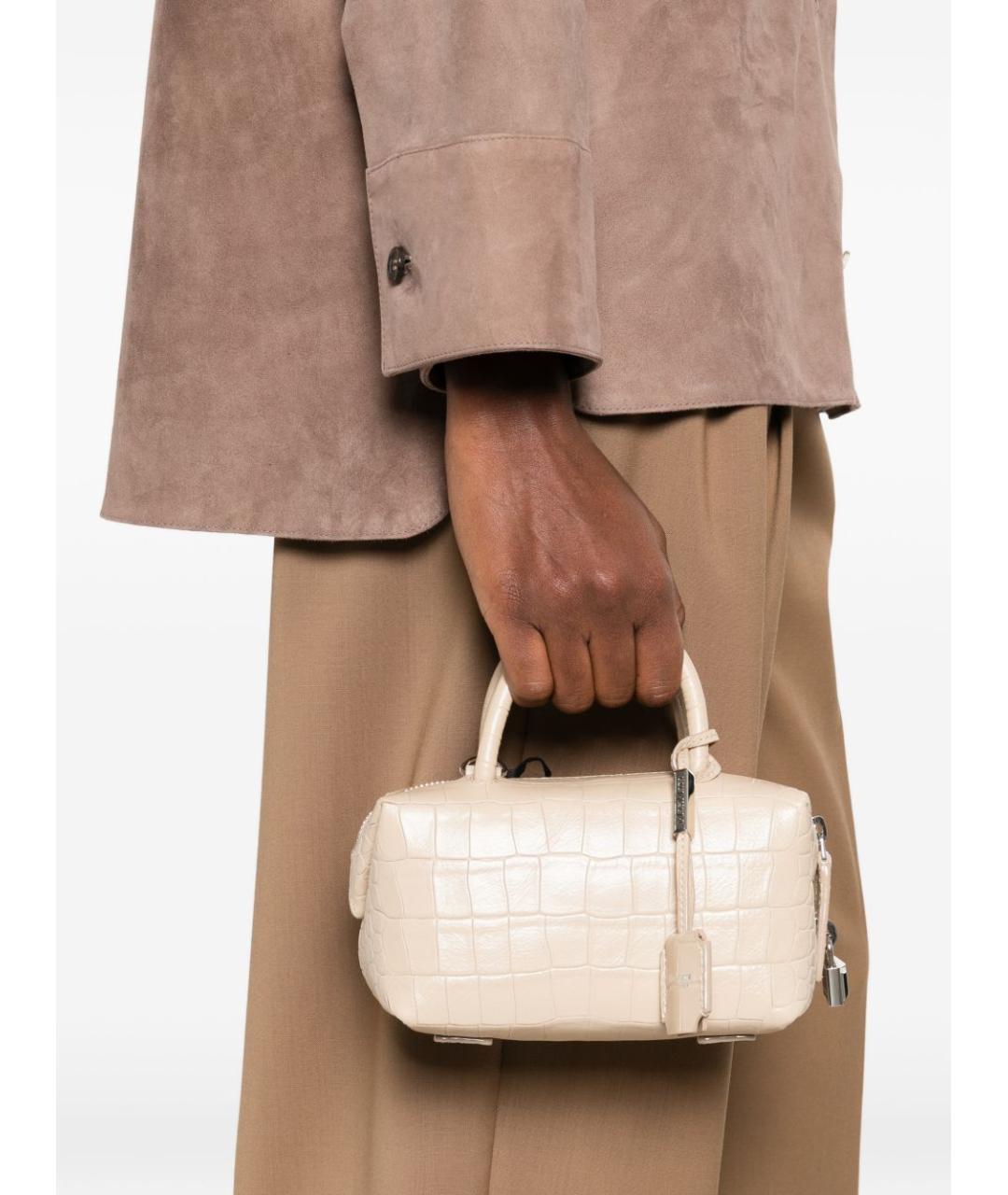 MAX MARA Бежевая кожаная сумка тоут, фото 4