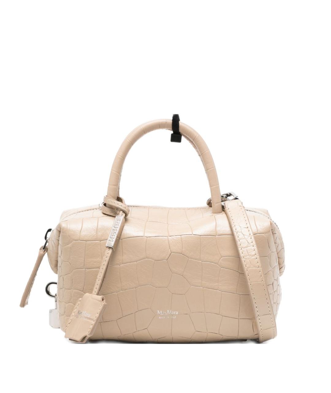 MAX MARA Бежевая кожаная сумка тоут, фото 1