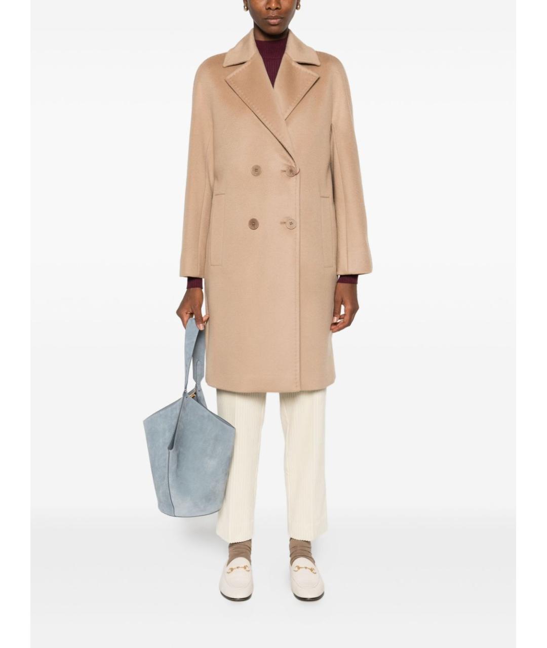 MAX MARA Бежевое шерстяное пальто, фото 4