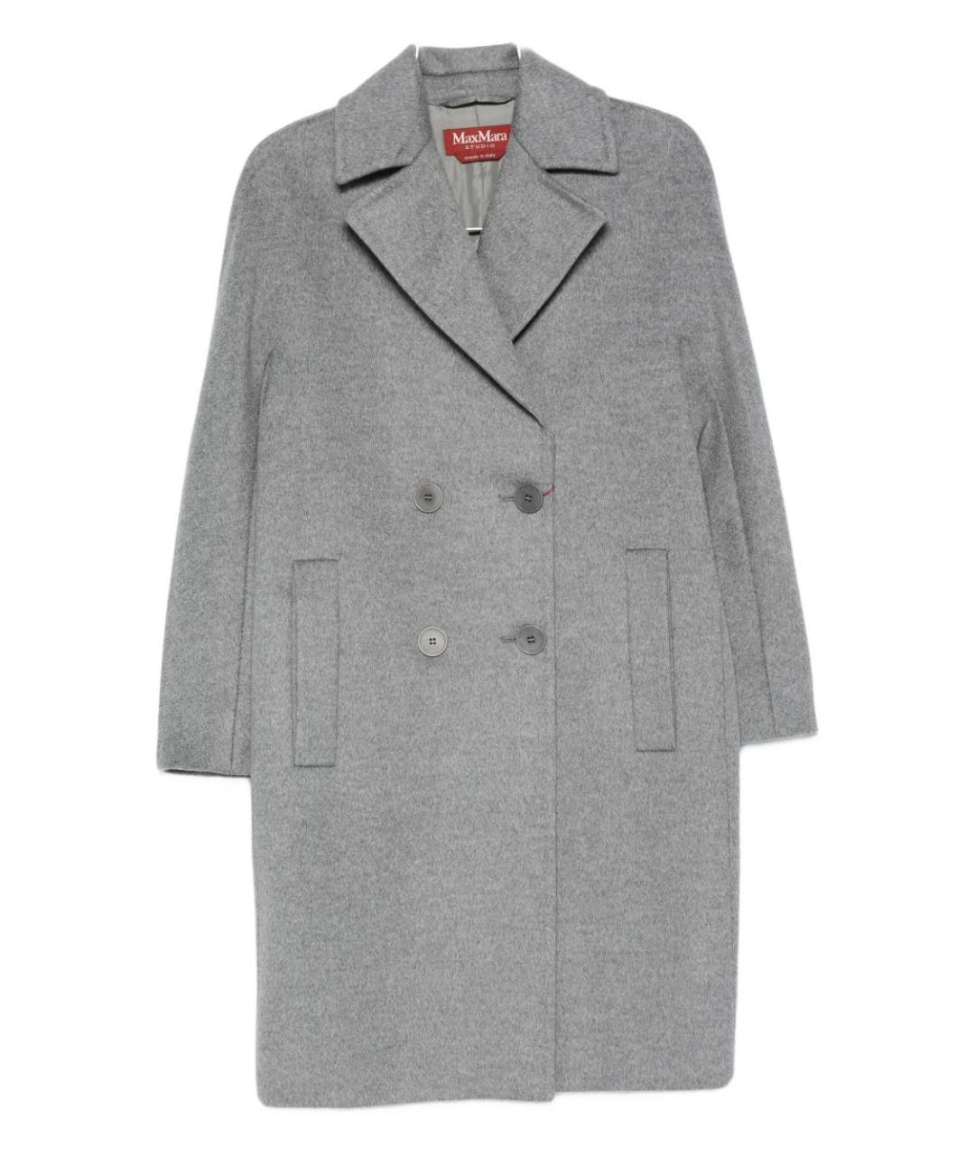 MAX MARA Серое шерстяное пальто, фото 1