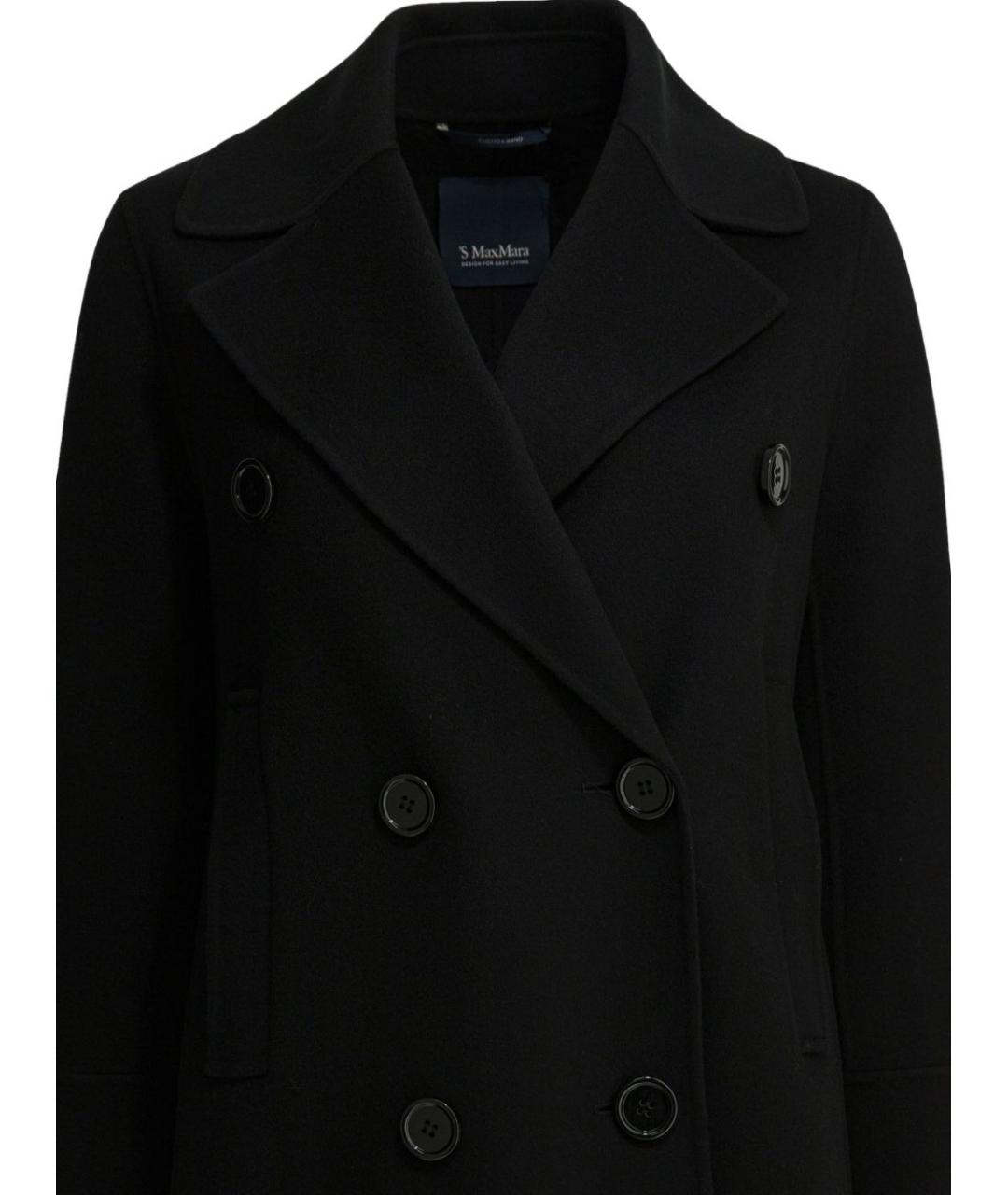 'S MAX MARA Черное шерстяное пальто, фото 2