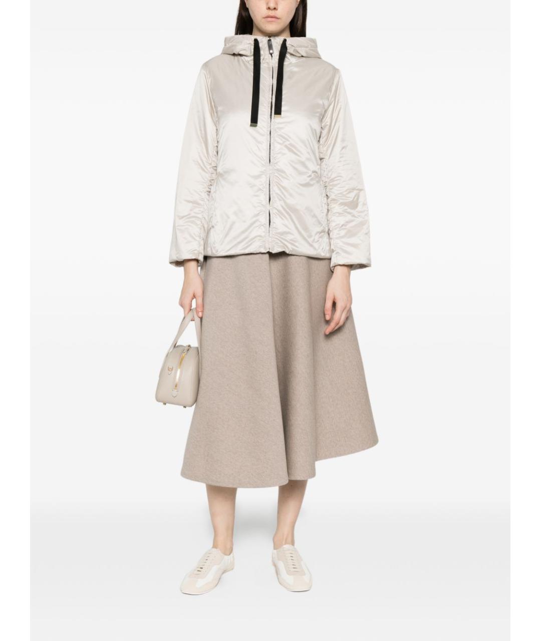 MAX MARA Бежевая полиэстеровая куртка, фото 4