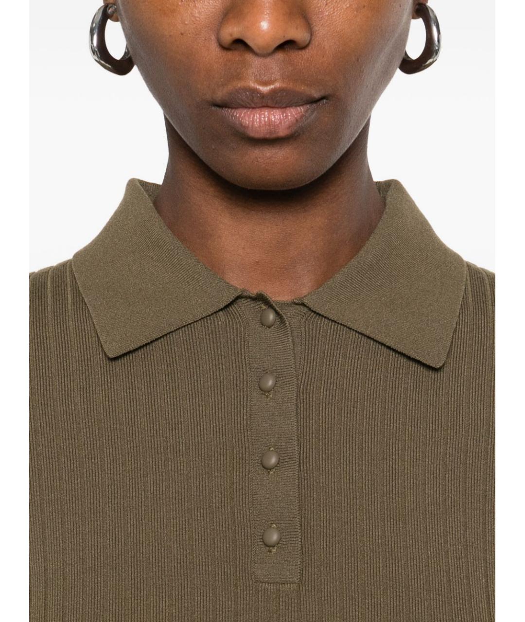 MAX MARA Хаки вискозная футболка, фото 4