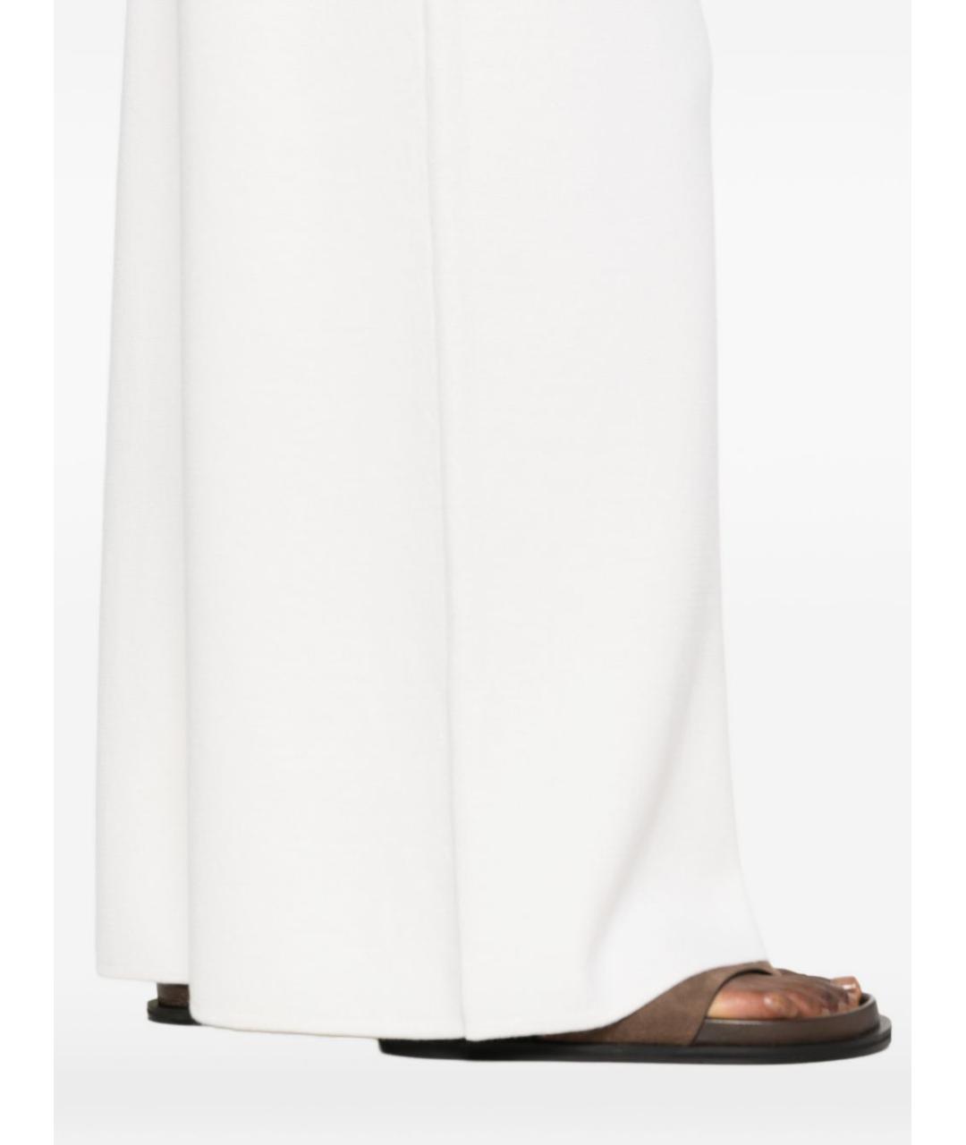 MAX MARA Белые шерстяные брюки широкие, фото 5