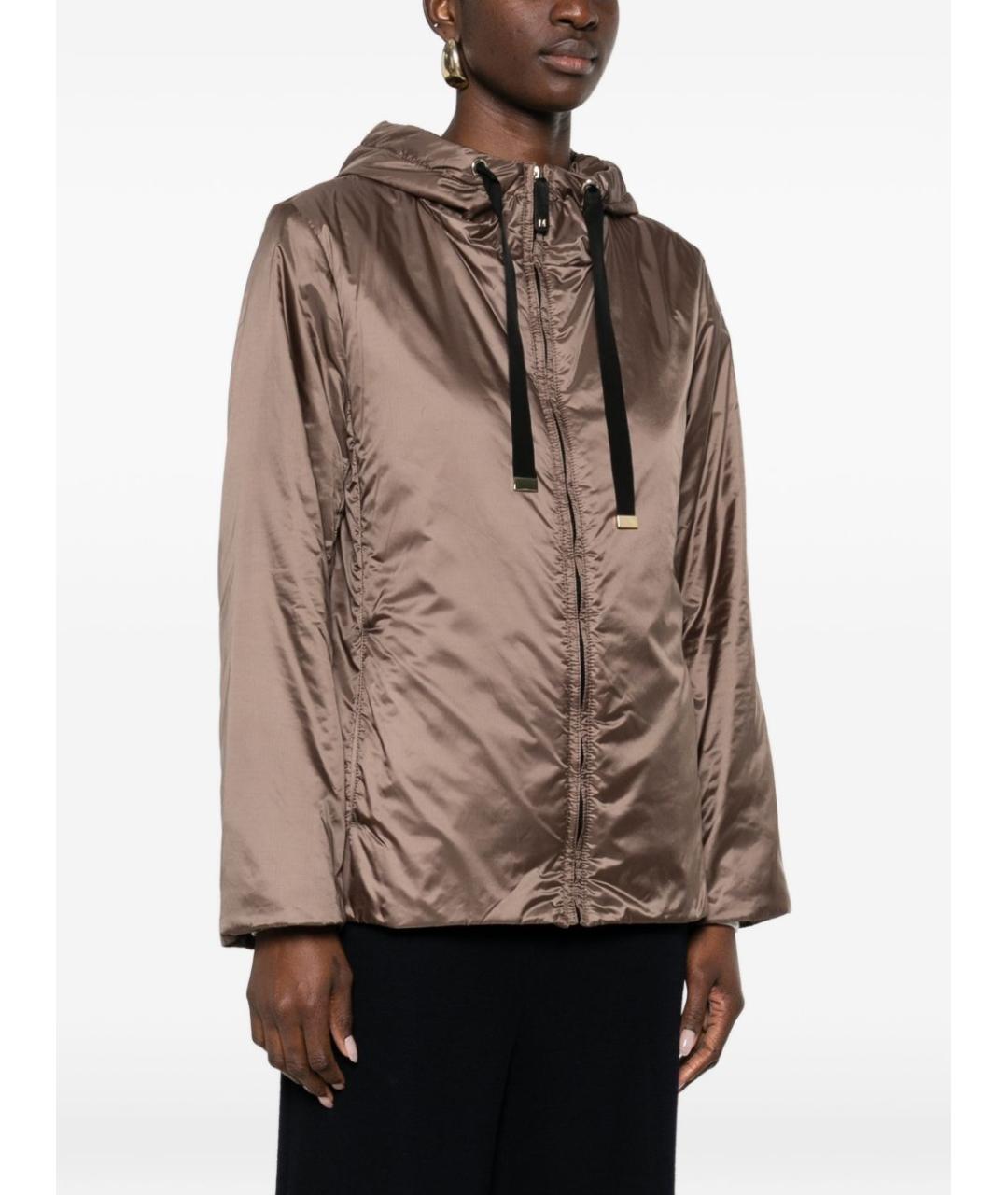 MAX MARA Коричневая полиэстеровая куртка, фото 5