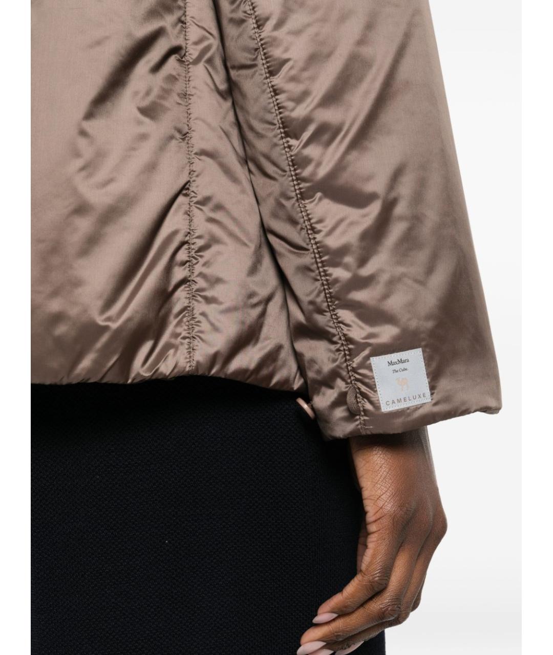 MAX MARA Коричневая полиэстеровая куртка, фото 4