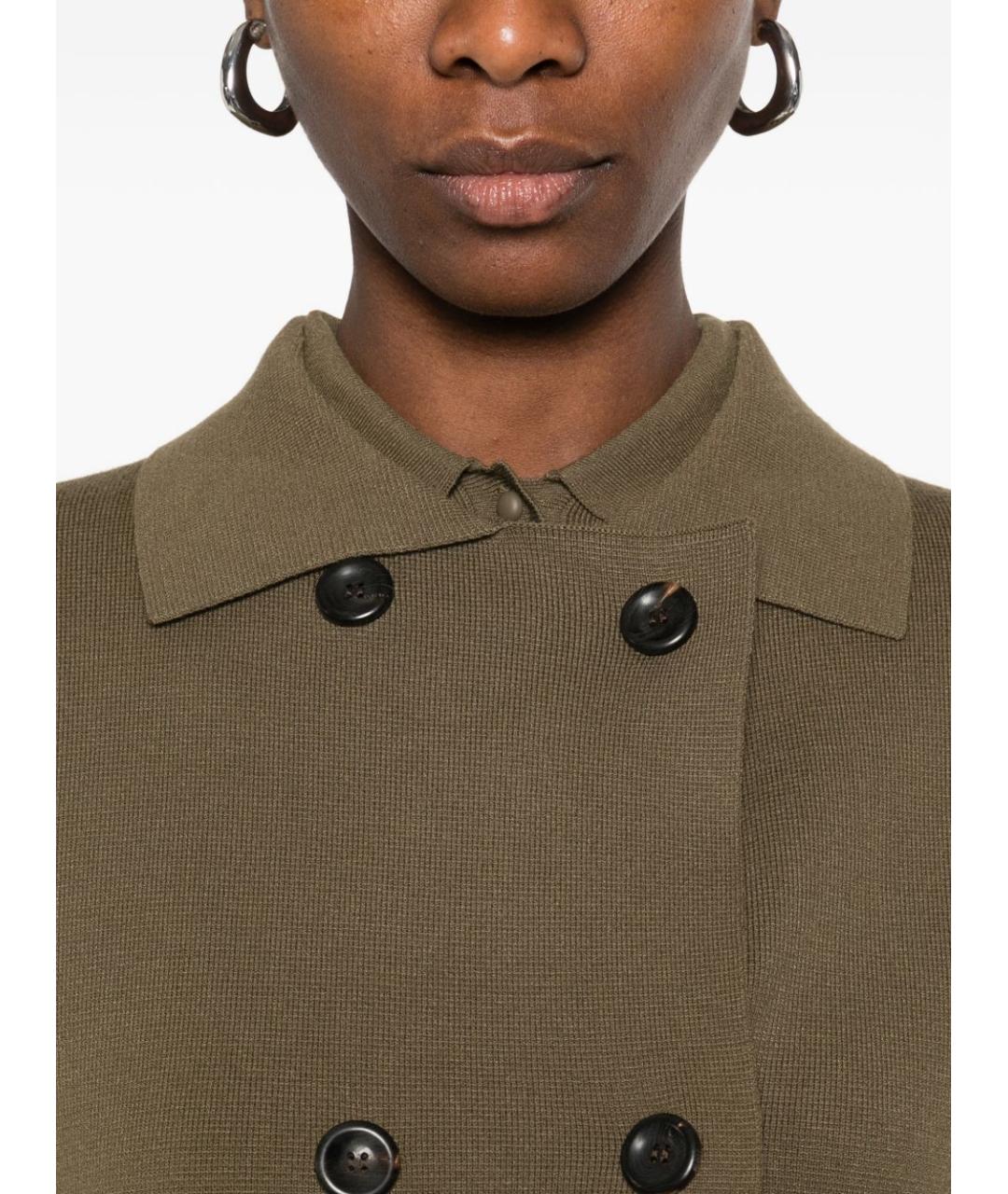 MAX MARA Хаки вискозная куртка, фото 5