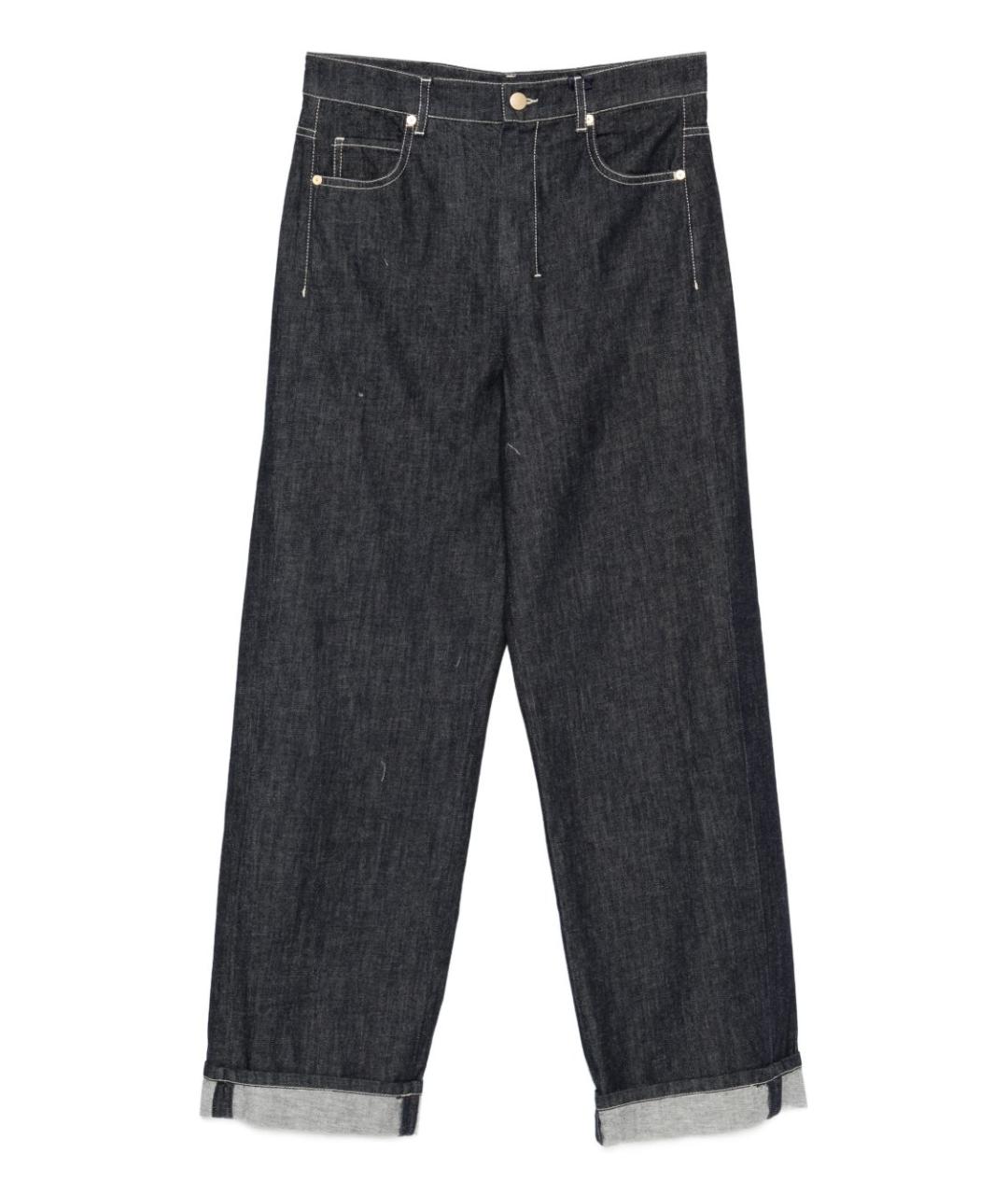 'S MAX MARA Синие хлопковые прямые джинсы, фото 1