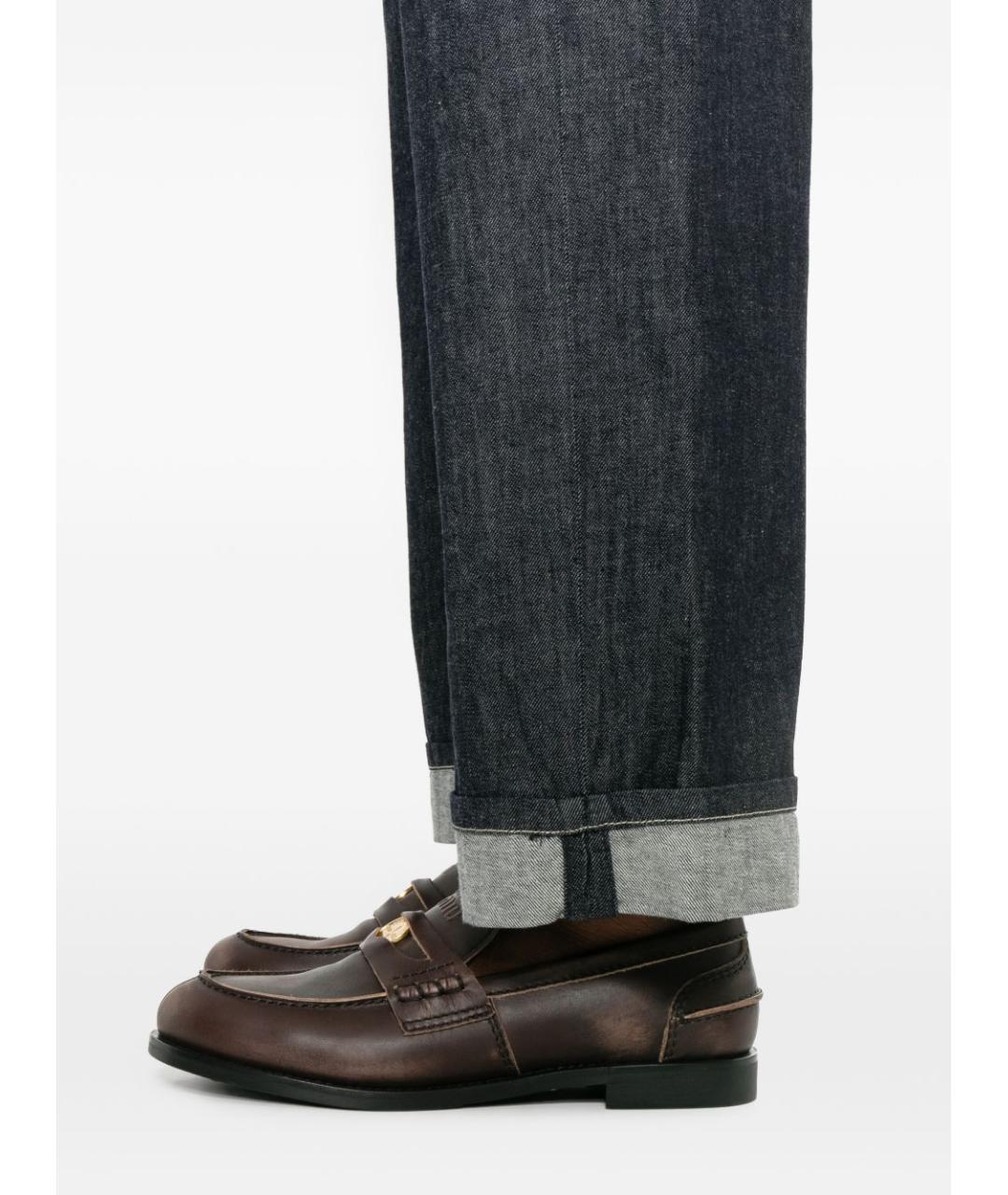 'S MAX MARA Синие хлопковые прямые джинсы, фото 5