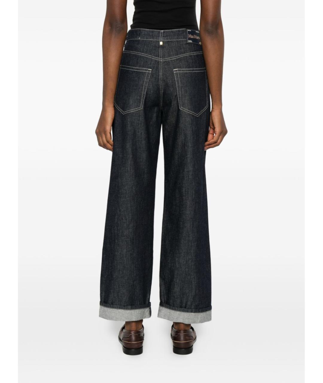 'S MAX MARA Синие хлопковые прямые джинсы, фото 3