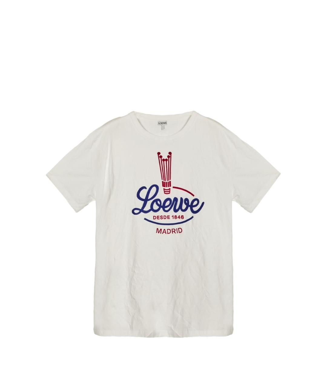 LOEWE Белая хлопковая футболка, фото 1