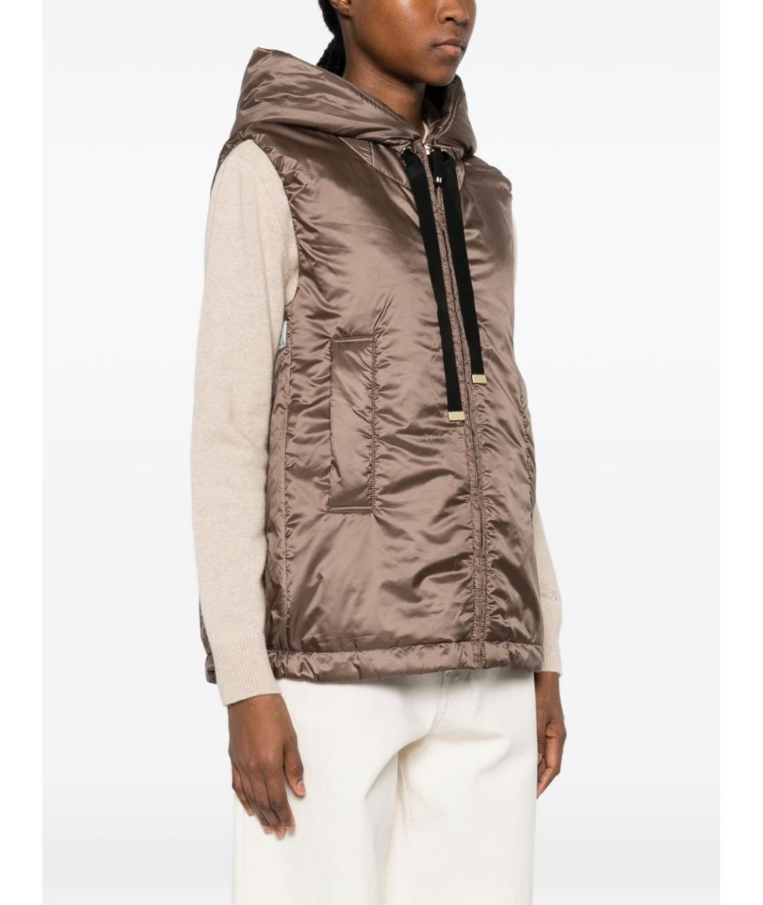 MAX MARA Коричневый полиэстеровый жилет, фото 3