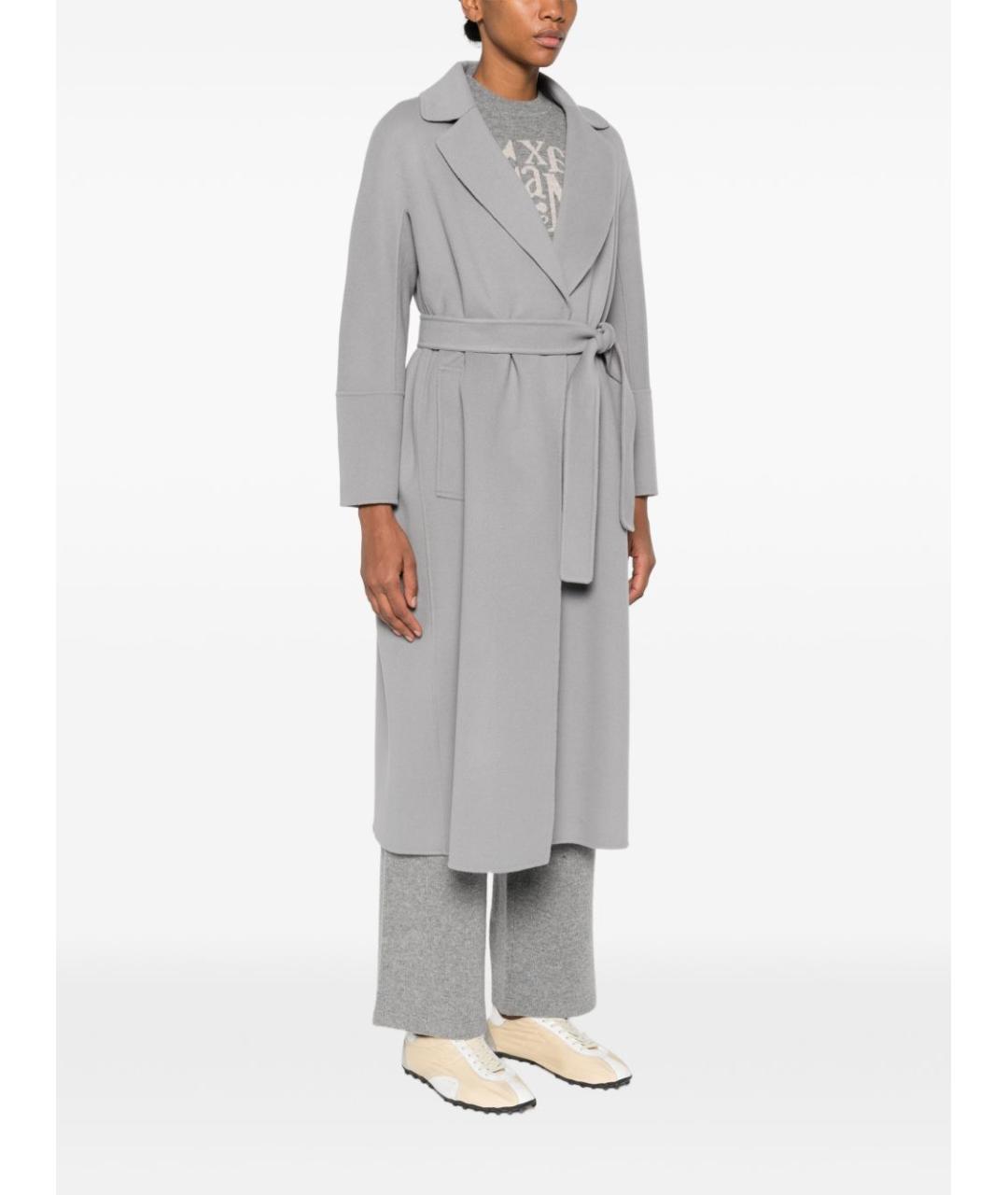 'S MAX MARA Серое шерстяное пальто, фото 4