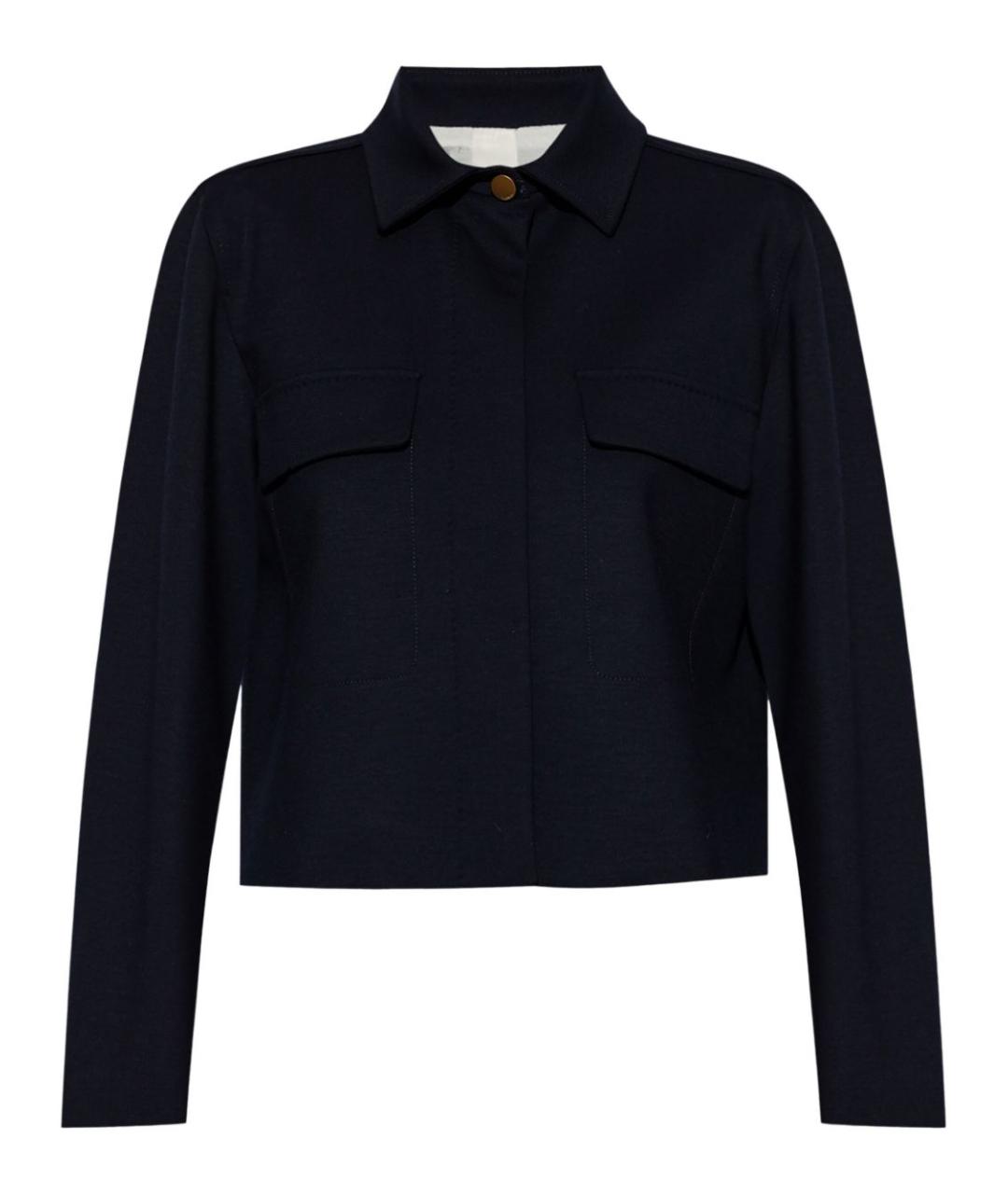 MAX MARA Темно-синяя шерстяная куртка, фото 1