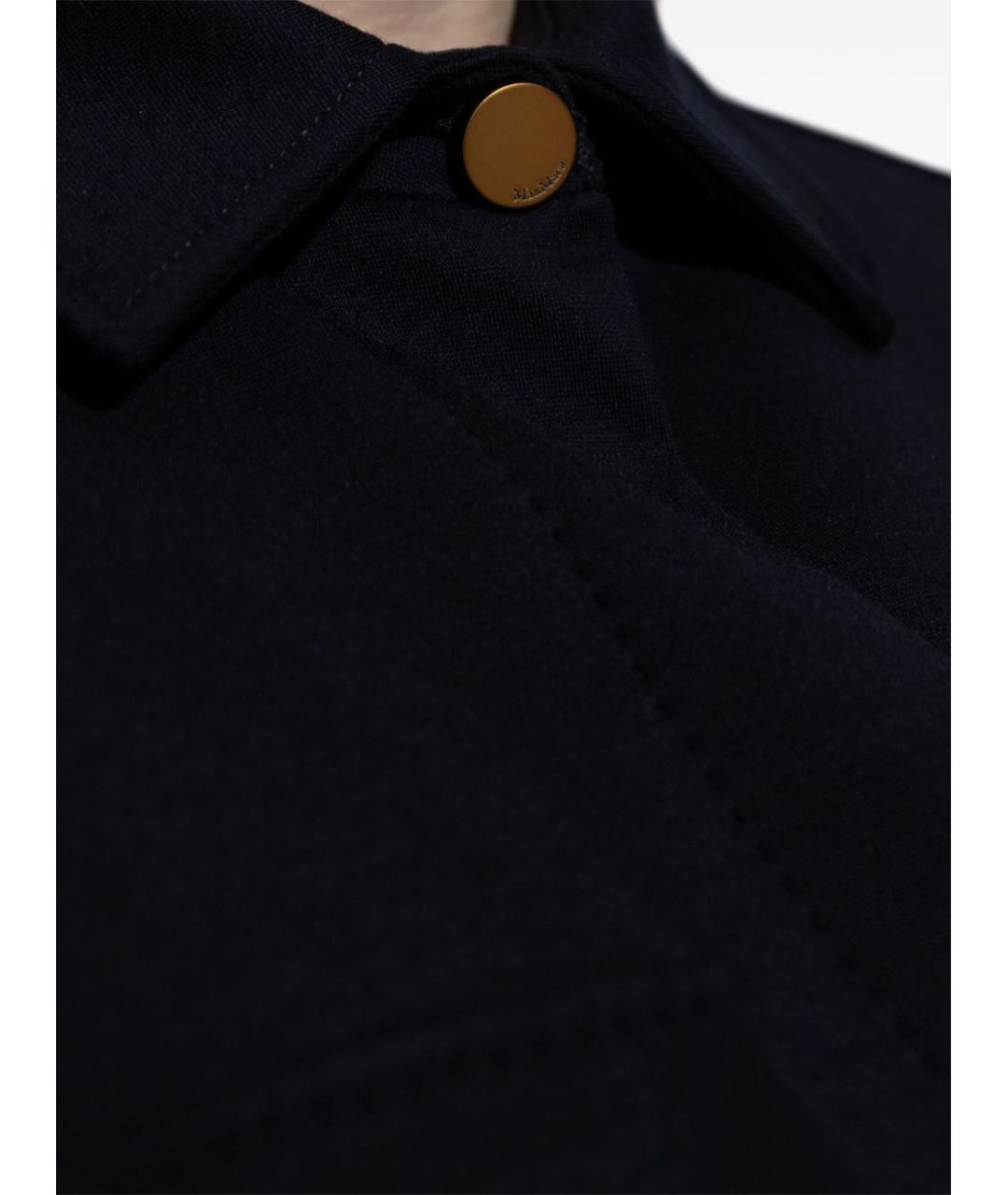 MAX MARA Темно-синяя шерстяная куртка, фото 2