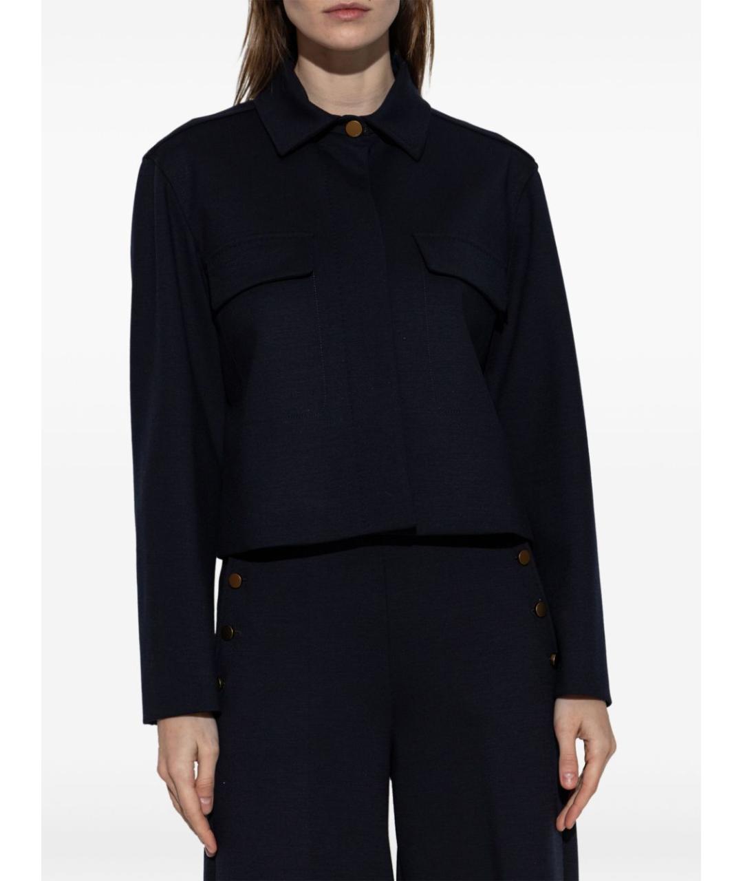 MAX MARA Темно-синяя шерстяная куртка, фото 3