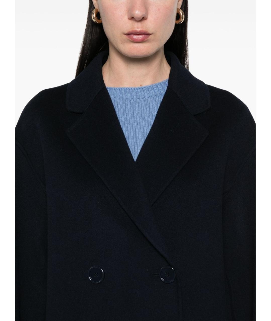'S MAX MARA Темно-синее шерстяное пальто, фото 3