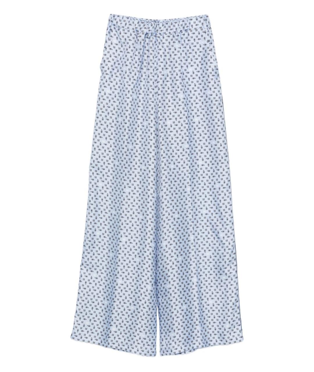 MAX MARA Голубые шелковые брюки широкие, фото 1