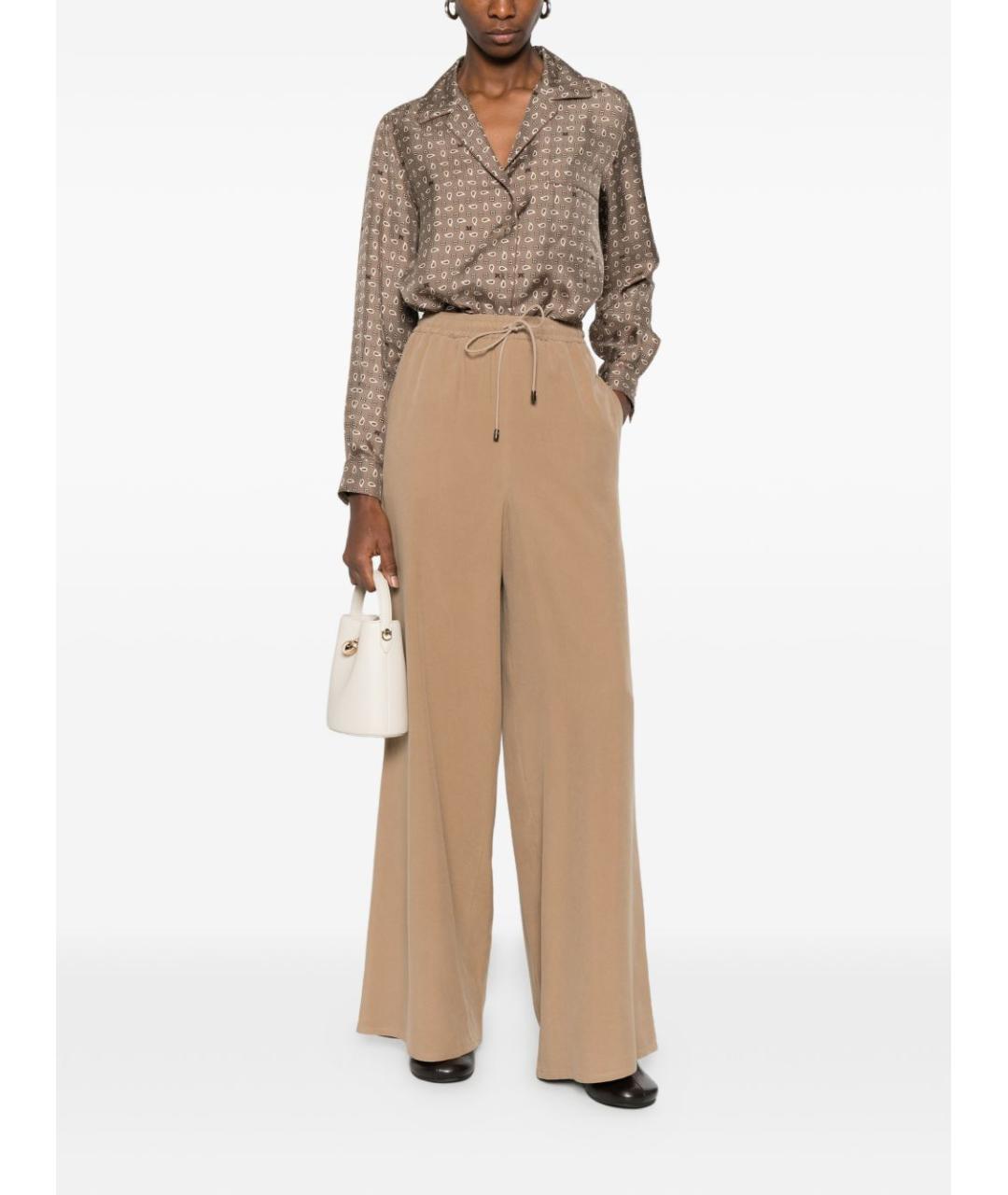 MAX MARA Коричневая шелковая рубашка, фото 2