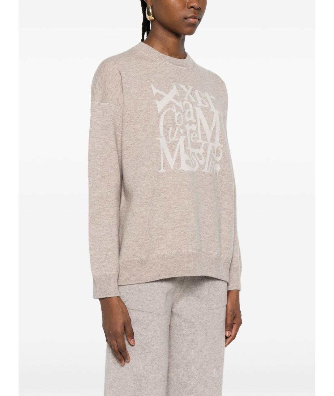 'S MAX MARA Бежевый шерстяной джемпер / свитер, фото 4