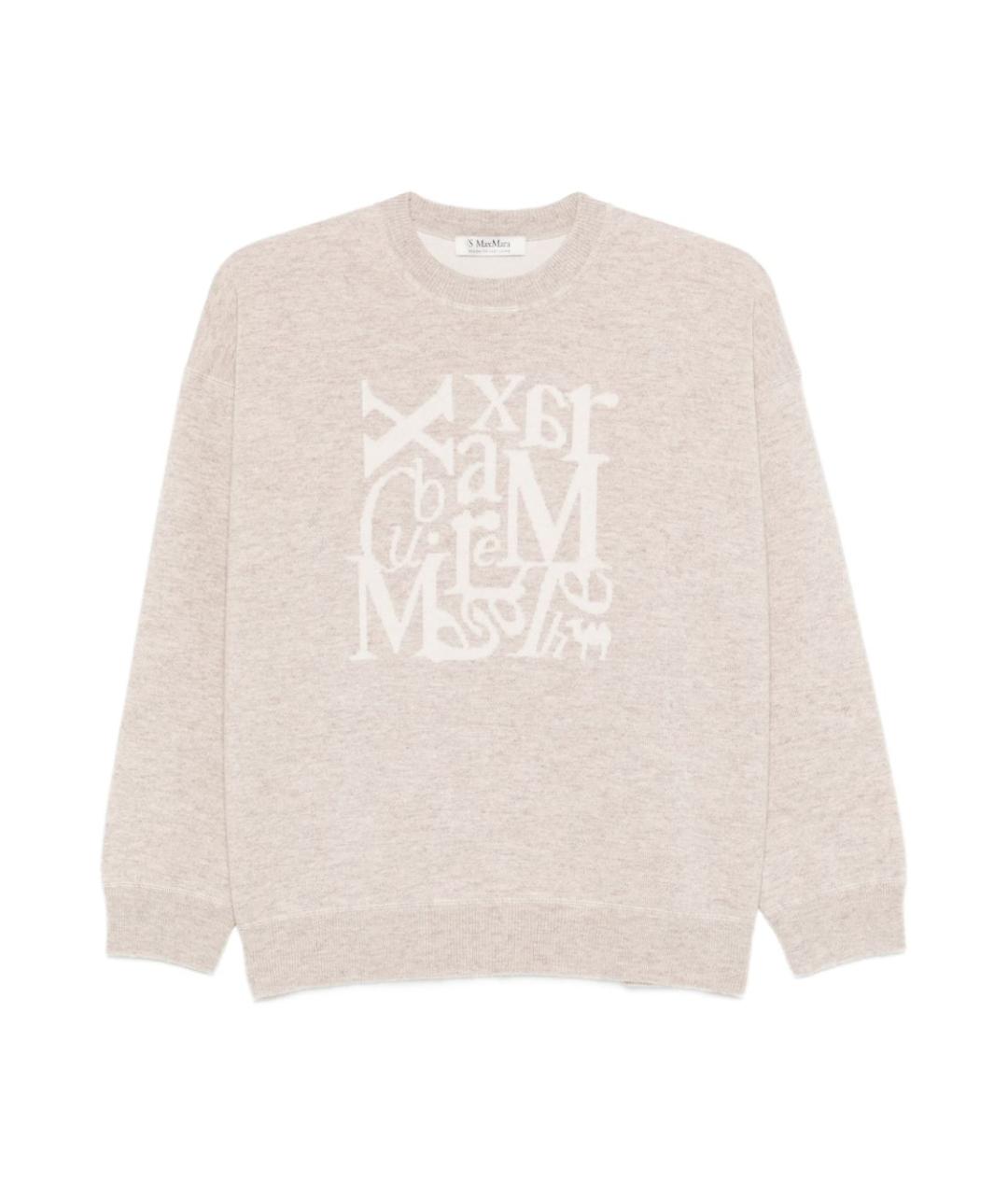 'S MAX MARA Бежевый шерстяной джемпер / свитер, фото 1