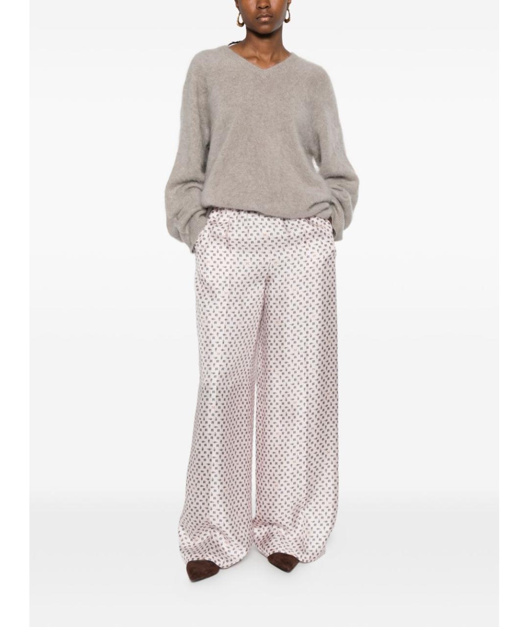 MAX MARA Розовые шелковые брюки широкие, фото 3