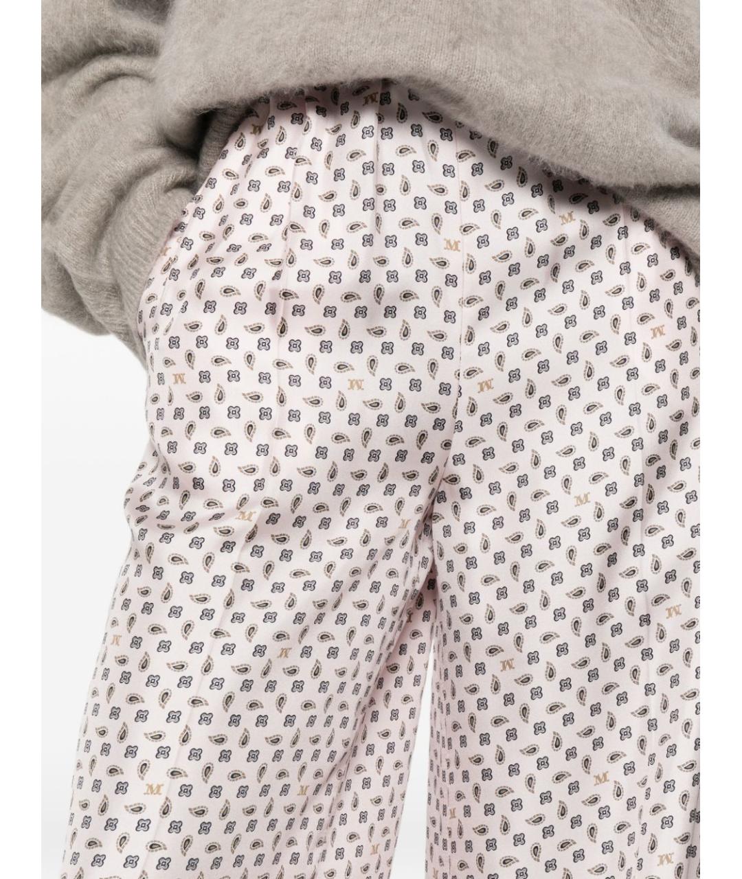 MAX MARA Розовые шелковые брюки широкие, фото 2