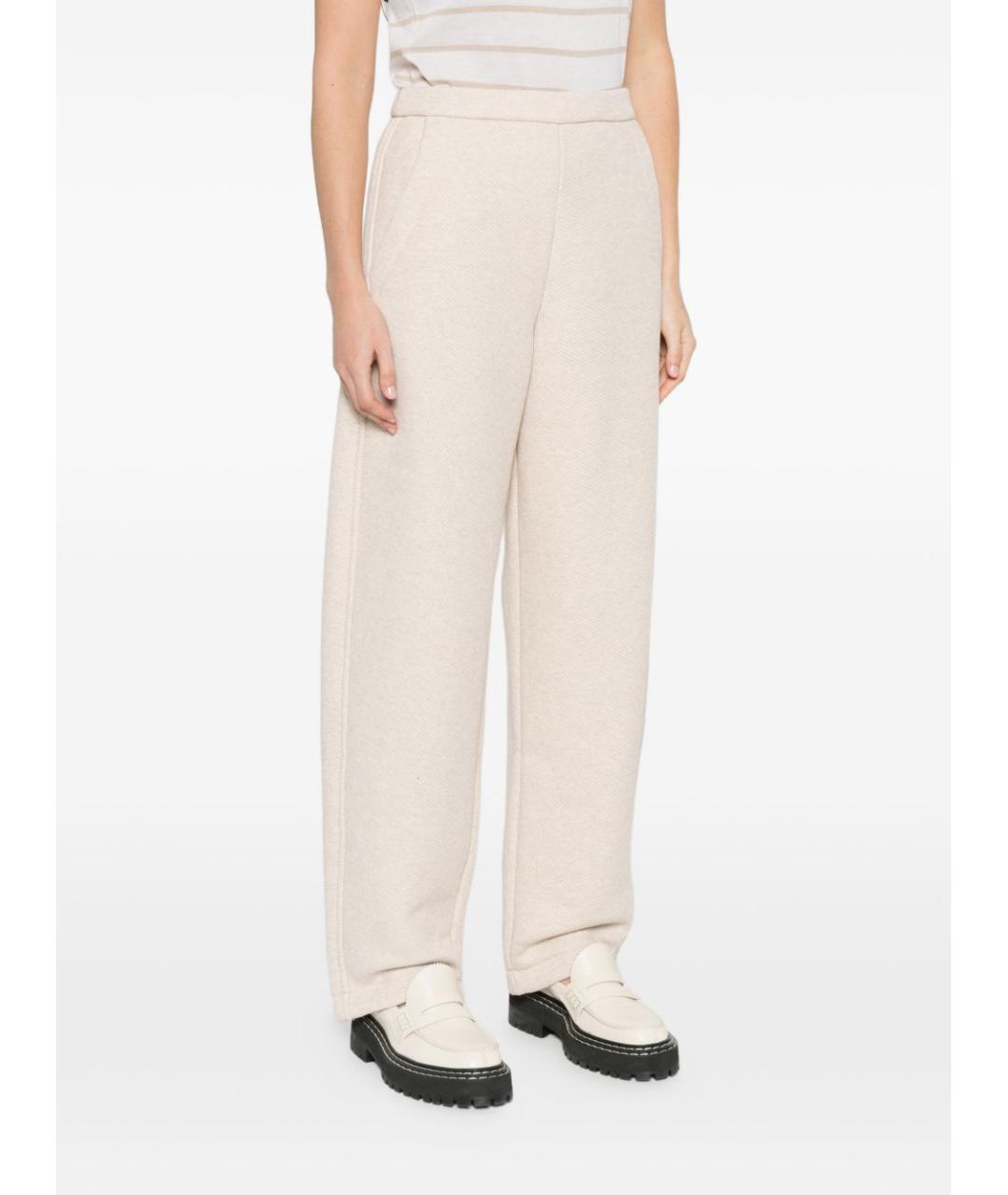 MAX MARA Бежевые хлопковые прямые брюки, фото 3