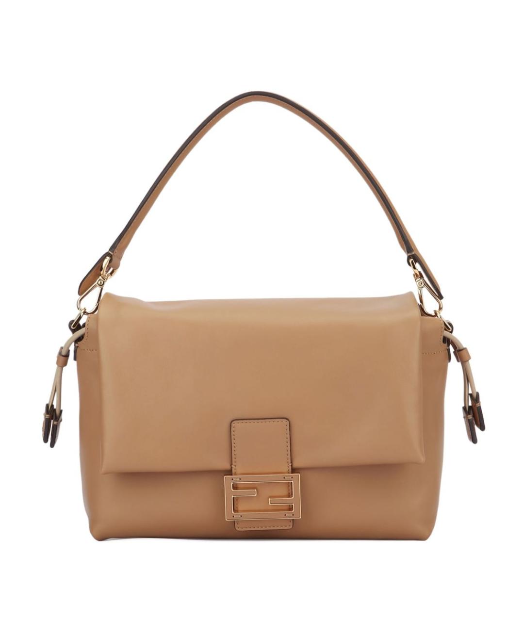 FENDI Коричневая кожаная сумка через плечо, фото 1