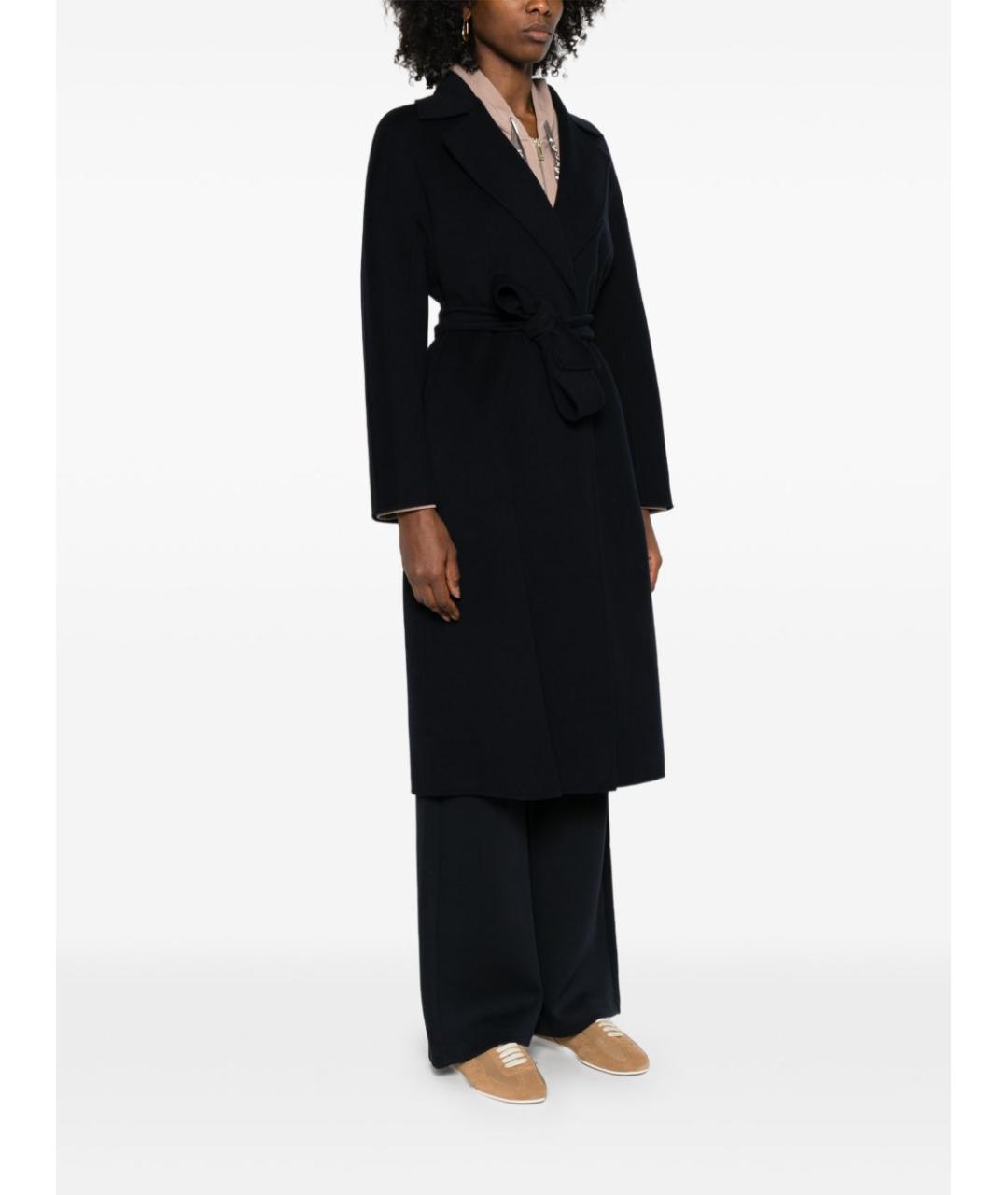 MAX MARA Темно-синее шерстяное пальто, фото 5