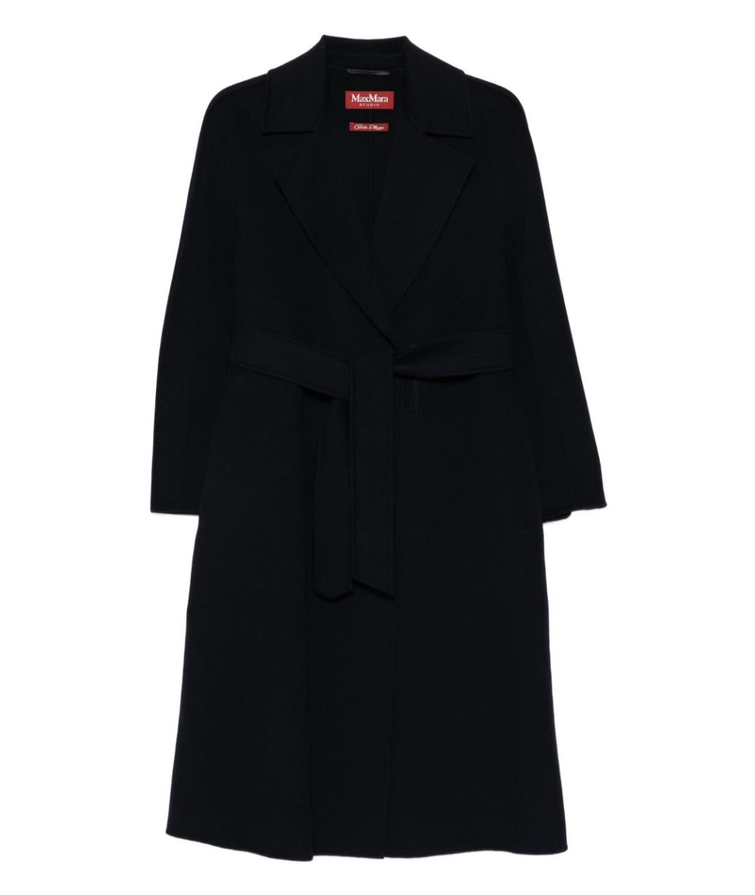 MAX MARA Темно-синее шерстяное пальто, фото 1