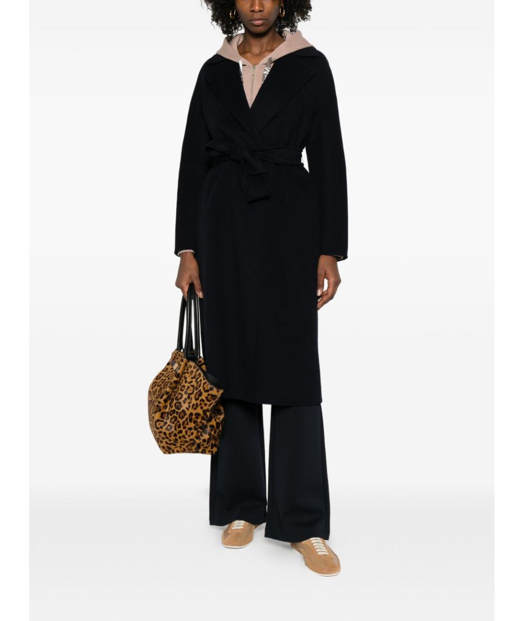 MAX MARA Темно-синее шерстяное пальто, фото 2