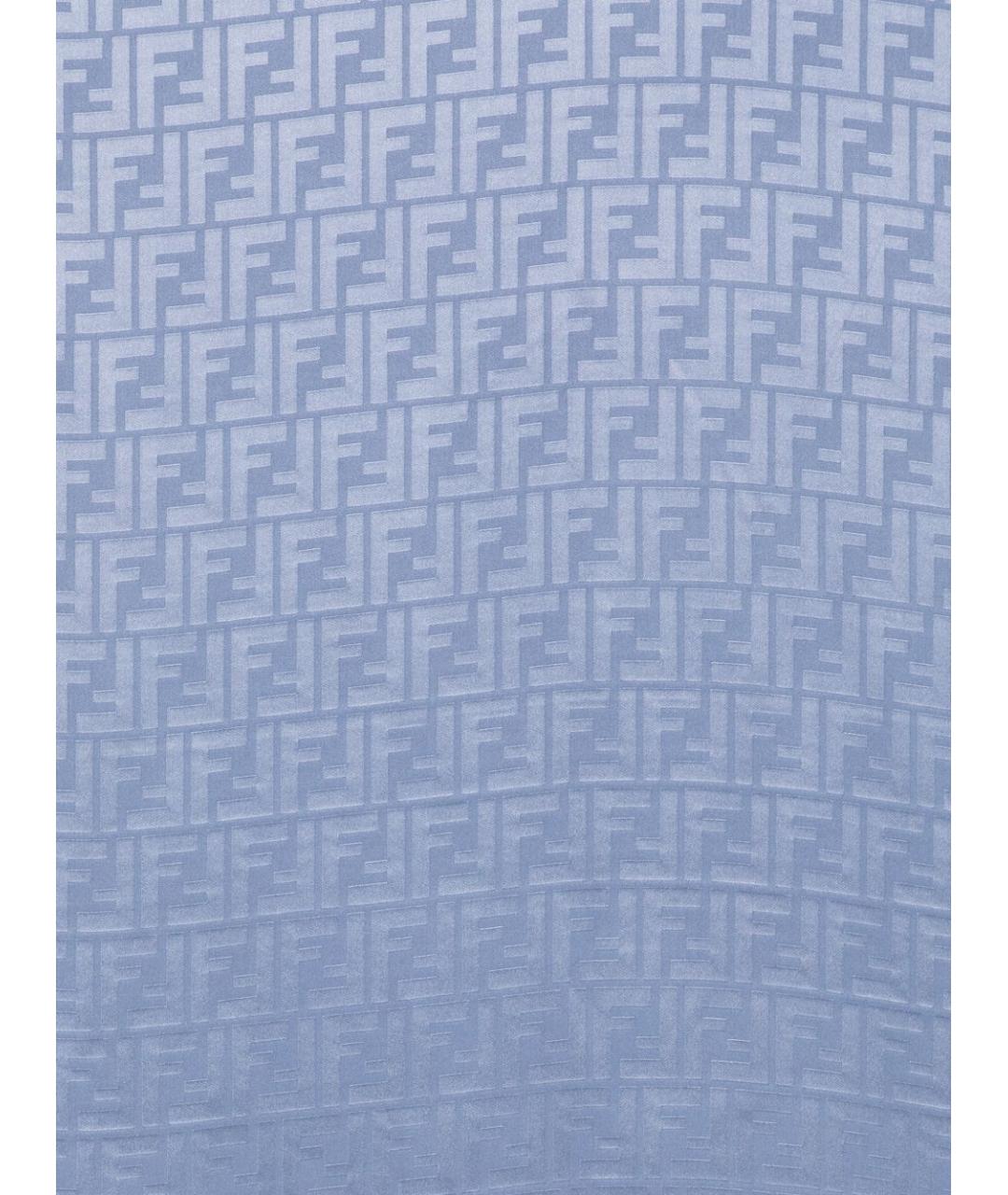 FENDI Голубой шелковый шарф, фото 3