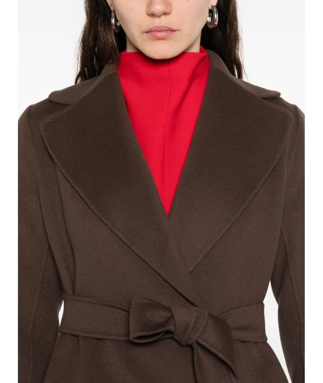 'S MAX MARA Коричневое шерстяное пальто, фото 3