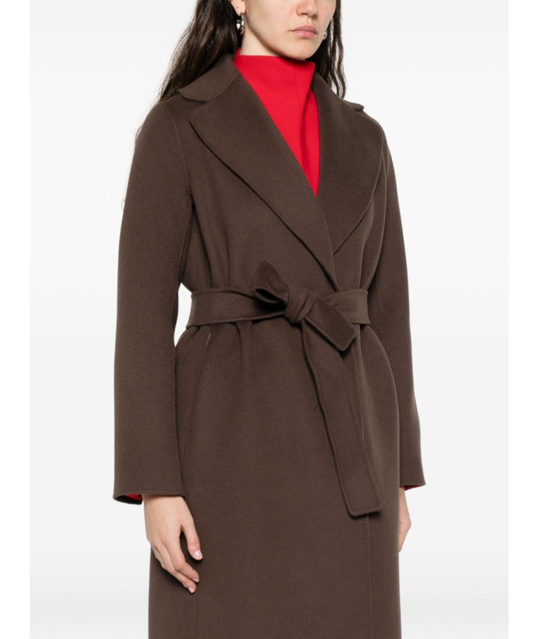 'S MAX MARA Коричневое шерстяное пальто, фото 2