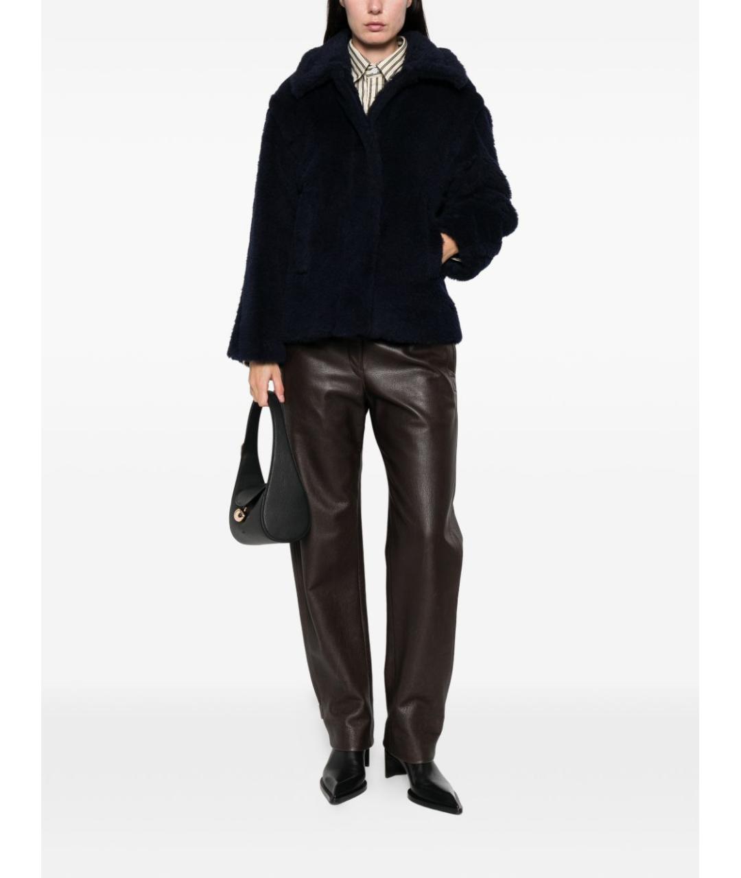 MAX MARA Черная шерстяная шуба, фото 5