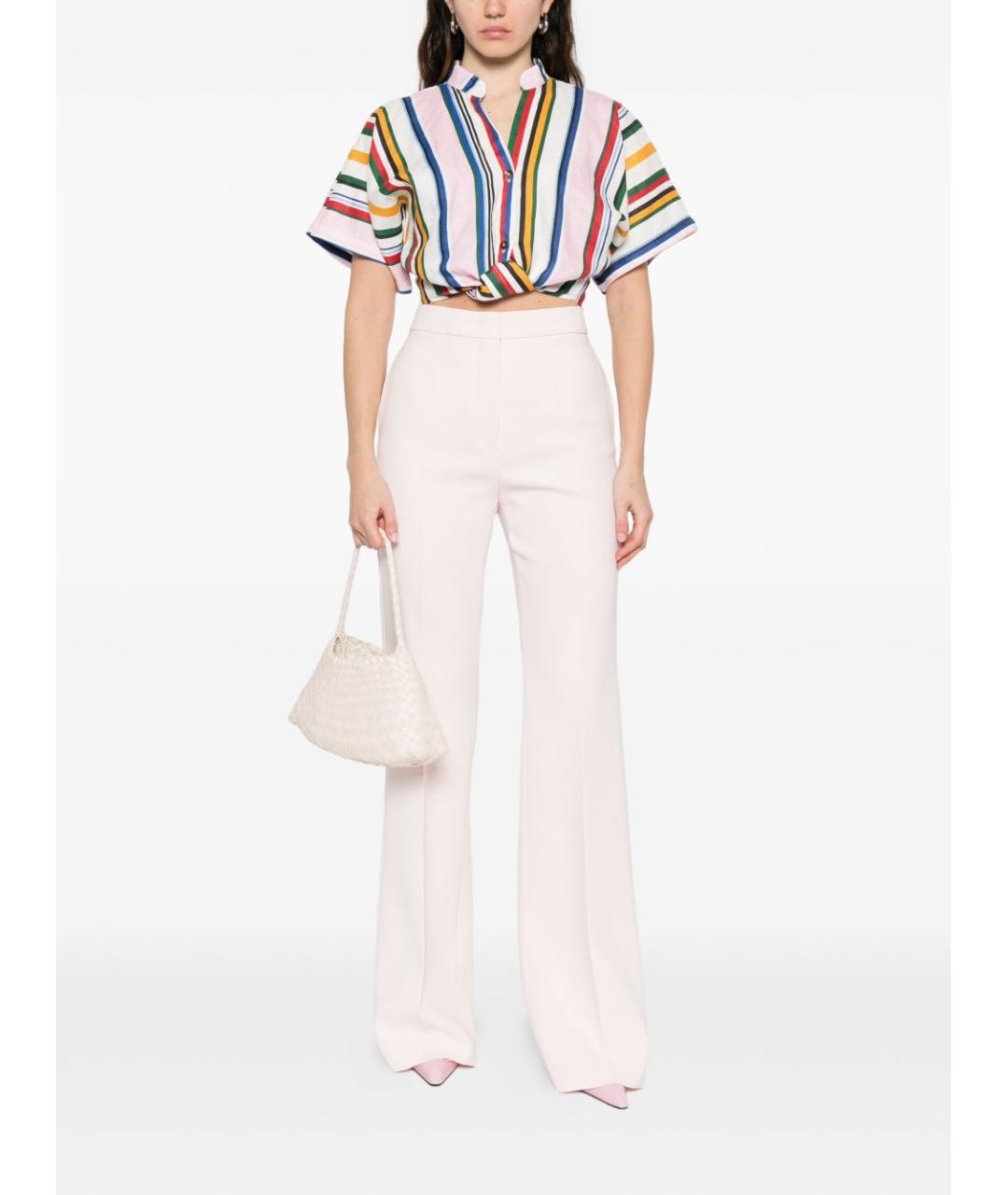 MAX MARA Розовые ацетатные прямые брюки, фото 3