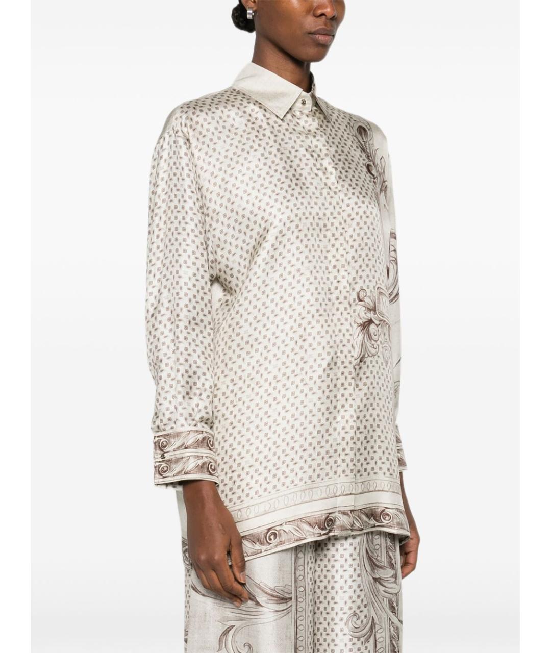 MAX MARA Бежевая шелковая рубашка, фото 5