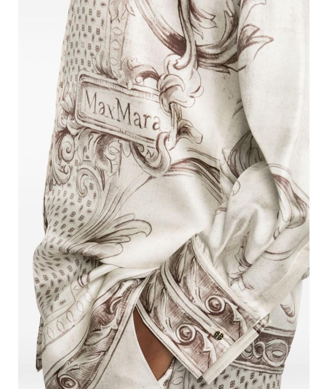 MAX MARA Бежевая шелковая рубашка, фото 3