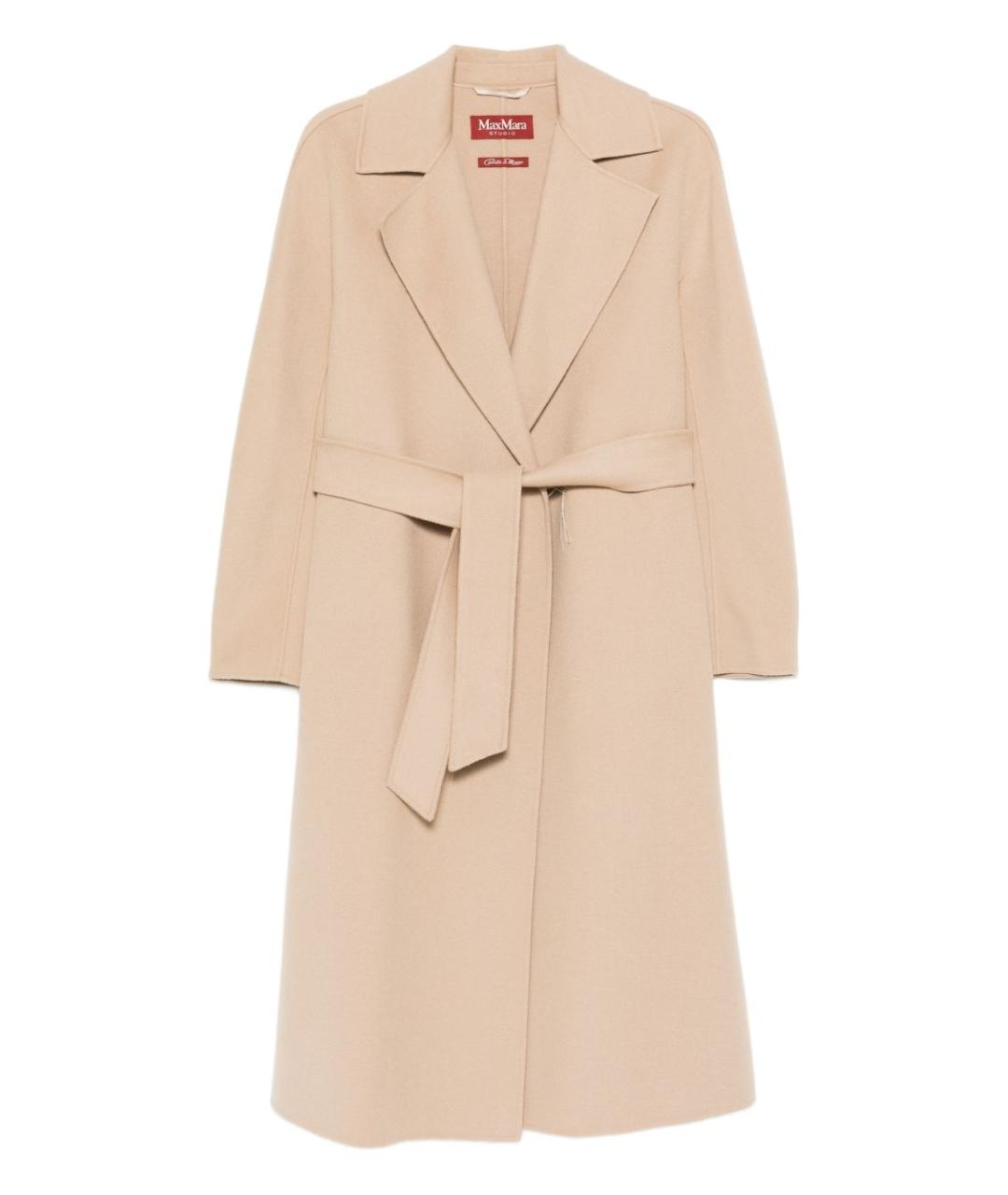 MAX MARA Бежевое шерстяное пальто, фото 1