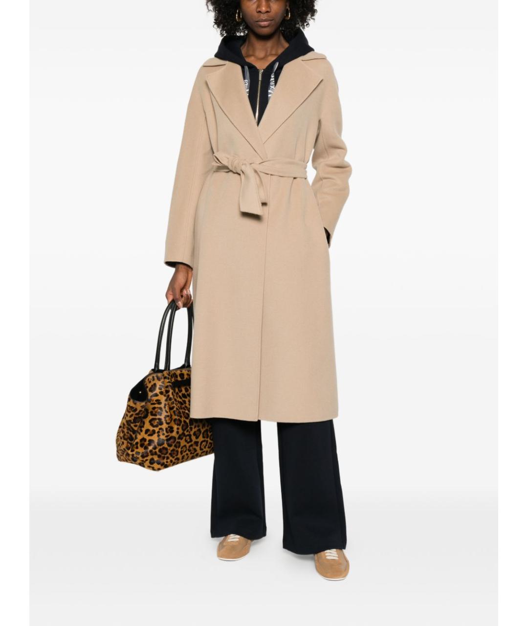 MAX MARA Бежевое шерстяное пальто, фото 4